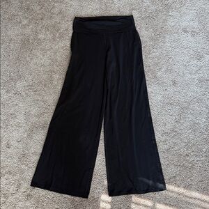 Fabletics Foldover Waist Black Wide-Leg Pants Small